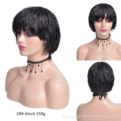 Cheap 14 Inch Synthetic Fiber Marley Braid Afro Kinky Curly Caterpillar Explosion Head Wig lace Frontal Wig For Black Women